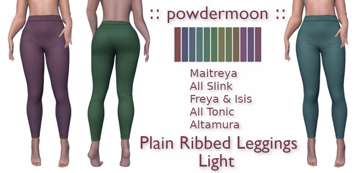 powdermoon - Plain Ribbed Leggings (Light) DEMO With HUD