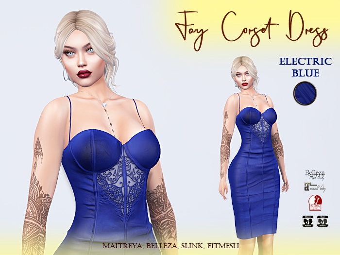 Fay Corset Dress Electric Blue