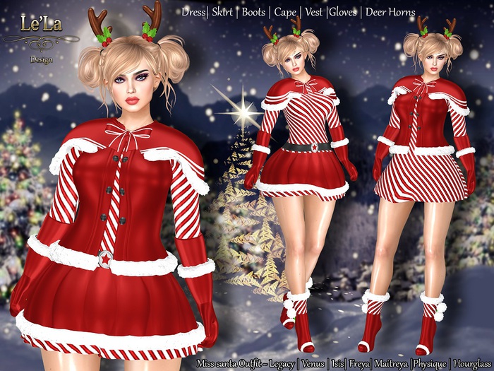 {Le'La} Miss Santa Set Red