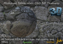 JU Medieval Stone Wall 020 3D Textures Full Perm