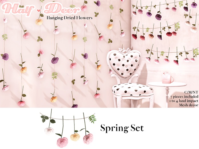 +Half-Deer+ Hanging Dried Flowers [Spring Set]