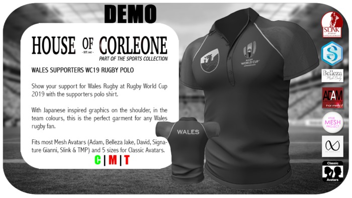 DEMO - Wales Supporters WC19 Rugby Polo