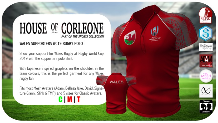 Wales Supporters WC19 Rugby Polo
