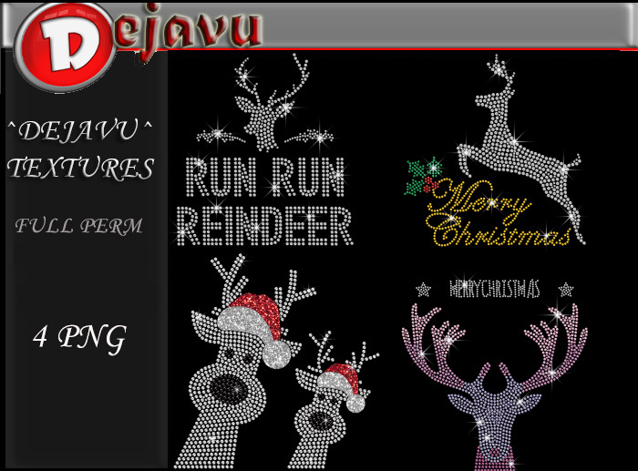 ^Dejavu^ Full Perm Rhinestone Christmas Png 12