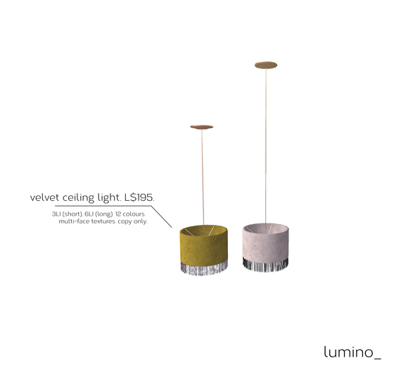 lumino_ velvet ceiling light
