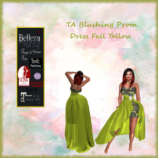 TA Blushing Prom Dress Fall Yellow
