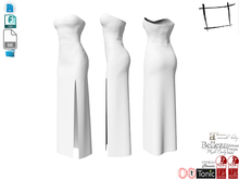 Dae Obj FBX For Strapless Long Dress with Front S Slink, Maitreya, Ocacin Voluptuous, Belleza, Tonic