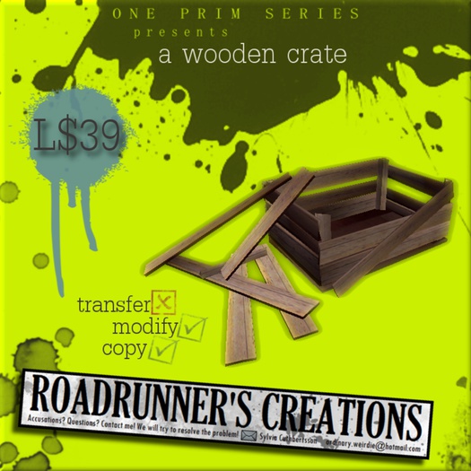 Wooden Crate [ONE PRIM SERIES™] 