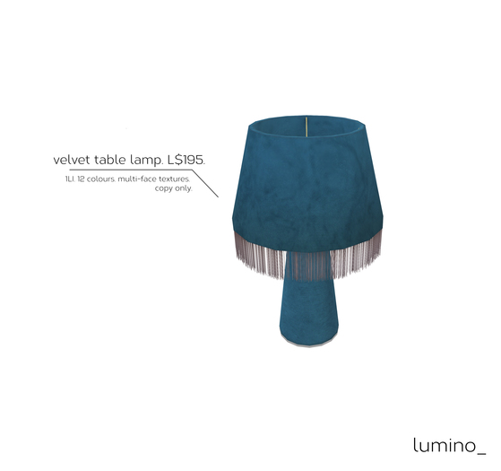 lumino_ velvet table lamp