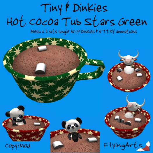 !FA! Cocoa Tub Stars Green Tiny Dinkies