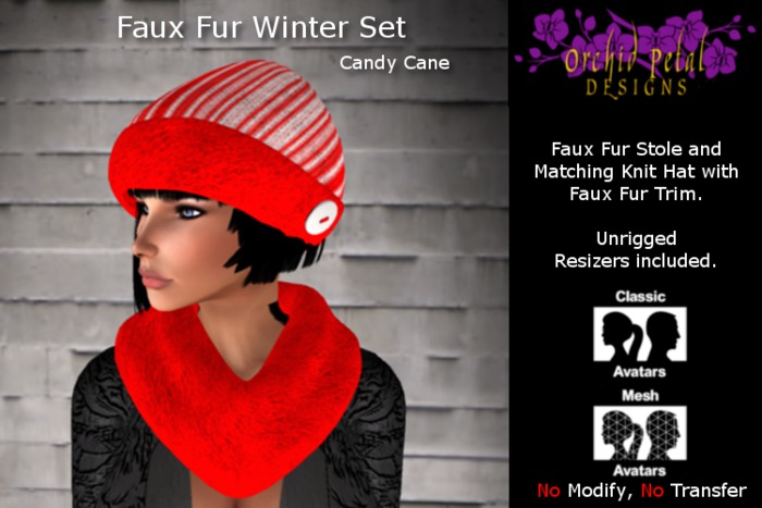 -OPd Mesh- Candy Cane Faux Fur Winter Set (Cmt-Box)