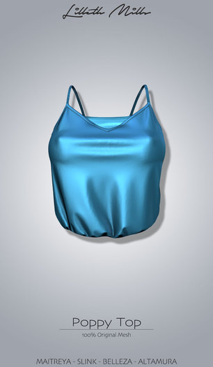 LM Poppy Top - Silks - Blue