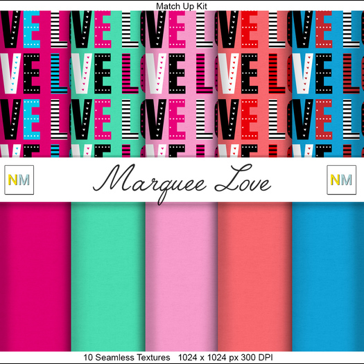 Marquee Love Matchup Kit 10 Seamless Textures NM