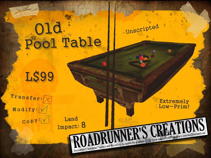 [.:R's:.] Old Pool Table