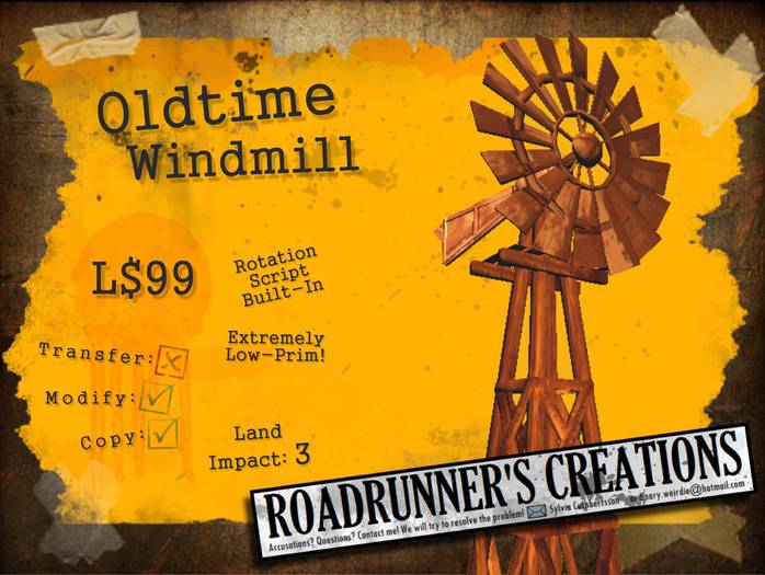 .:R's:. Oldtime Windmill