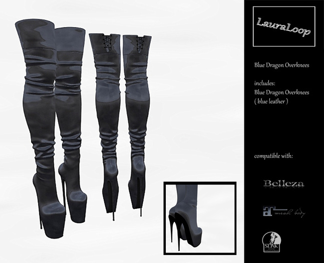 LauraLoop Blue Dragon Overknees