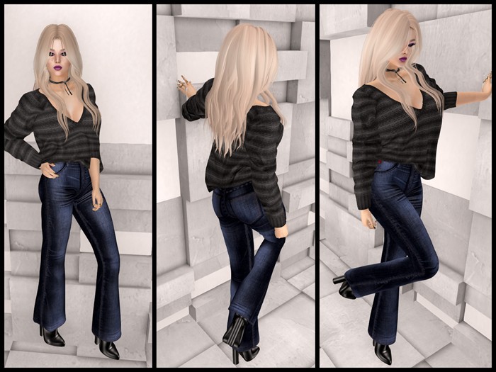 Altamura Sweater&Jeans Outfit blue/gray