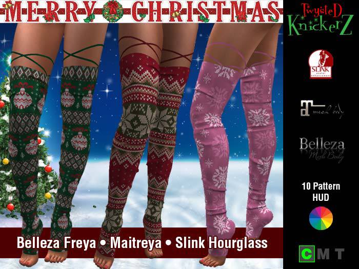 ::TK:: Lila Ribbon Christmas Stocking Socks