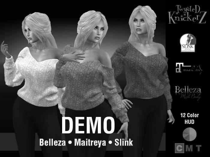 ::TK:: Riley Off Shoulder Cable Knit Sweater DEMO