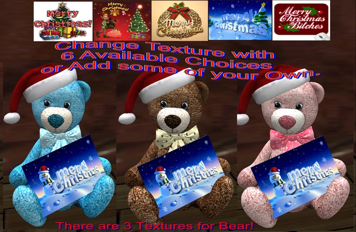 Mesh:Teddy Bear with greeting card 1(Changer-3Colors)