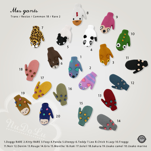 :NuDoLu: Mes gants (boxed) - Foxy