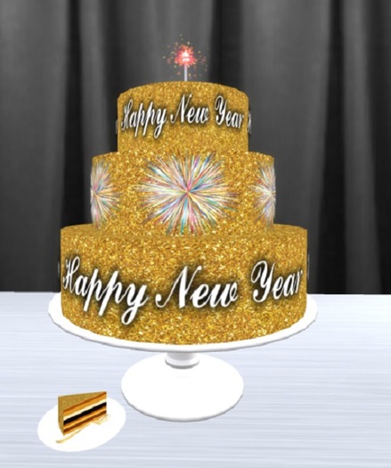 Happy New Year Gold Cake