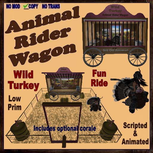 (CC) Carnival Funfair: Wild Turkey -Animal Rider Wagon