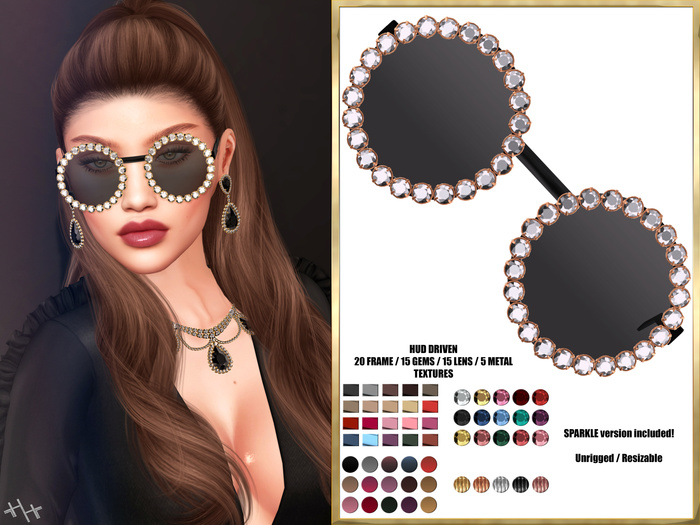 [hh] Valencia Crystal Embellished Glasses