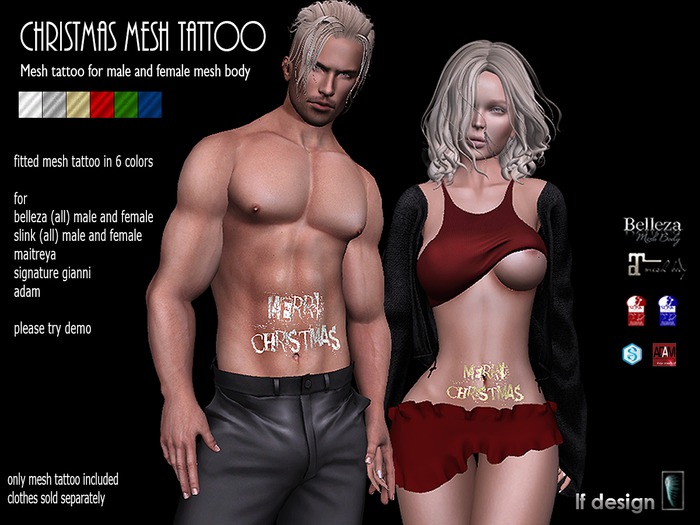 [lf design] Christmas male and female mesh tattoo