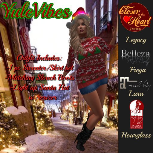 YuleVibes Sweater/Skirt Outfit**