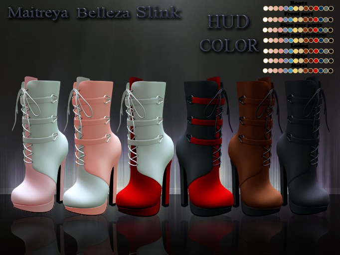 InStyle -Boots -HUD color Fatpack (Maitreya,Slink,Belleza)
