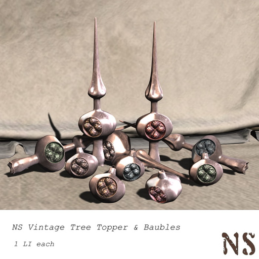 NS Vintage Spire Tree Topper & Baubles