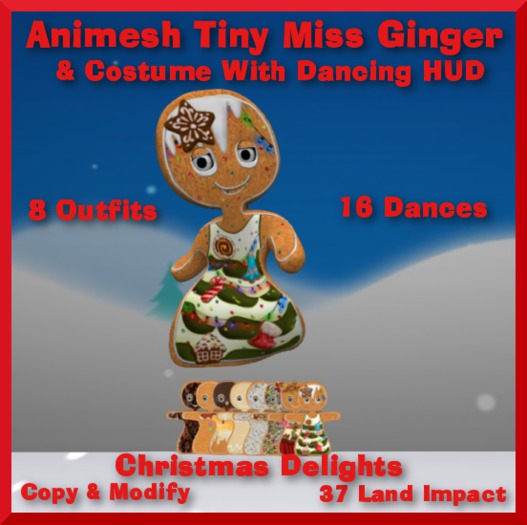 Animesh Tiny Miss Ginger, Costume & HUD, Bagged