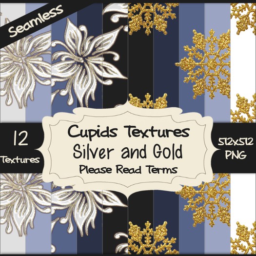 *Cupids Textures * 12 SILVER AND GOLD