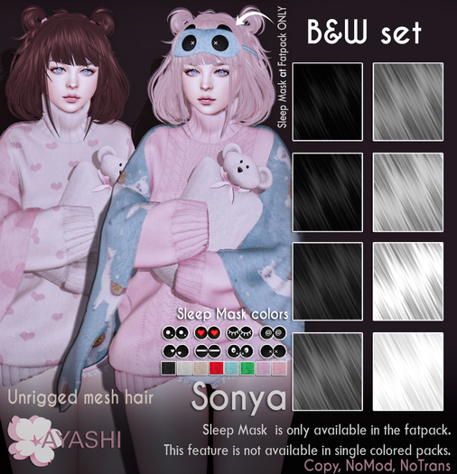 [^.^Ayashi^.^] Sonya hair-B&W set