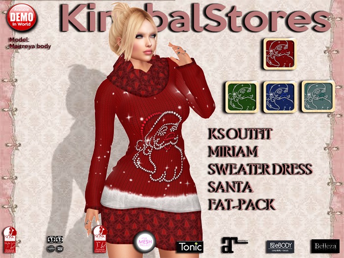 KS OUTFIT MIRIAM SWEATER DRESS XMAS SANTA FAT-PACK