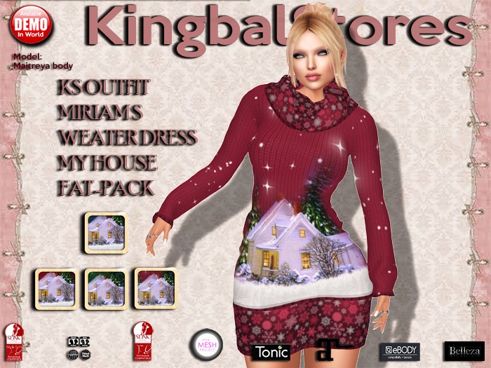KS OUTFIT MIRIAM SWEATER DRESS XMAS HOUSE FAT-PACK