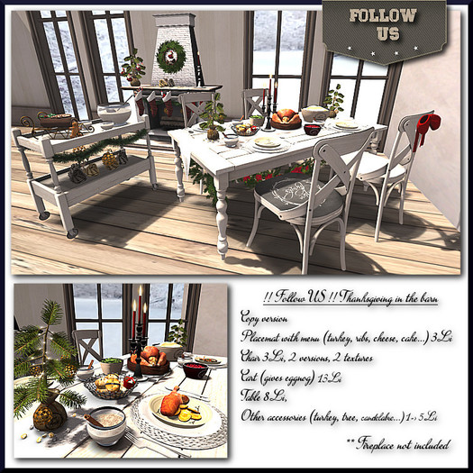30%OFF Thanksgiving Offer !! Follow US !! Thanksgiving in the barn Dining room 