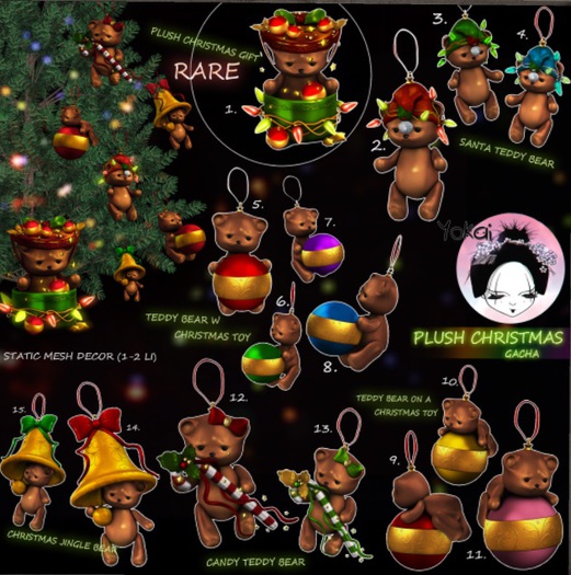 15.Yokai - Plush Christmas - Christmas Jingle Bear (green)
