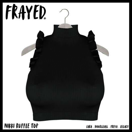 Frayed - Nikki Top - Black