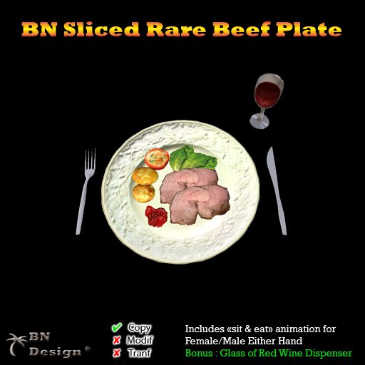 BN Sliced Rare Beef Plate