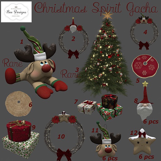 Bee designs Christmas Spirit gacha 3 RARE