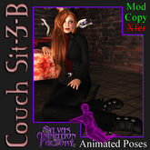 Couch Sit - 3-B -- Female Curled Sitting Animation (copyable)
