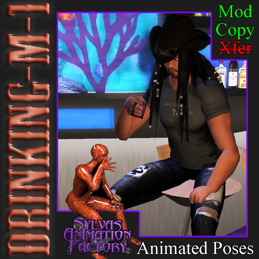 Drinking - M-1 -- Male Chair Sitting and Drinking Animation (copyable)