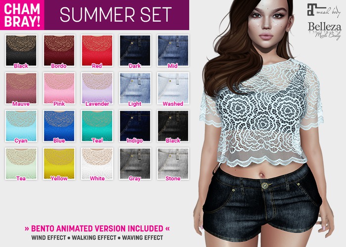 !Chambray Summer Top Red