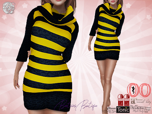 Black-Yellow Knit Dress