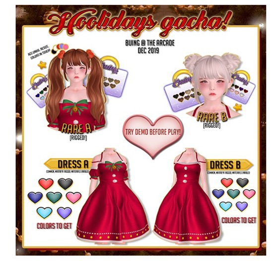 {Buing} Hoolidays gacha. Dress A Pink {box}