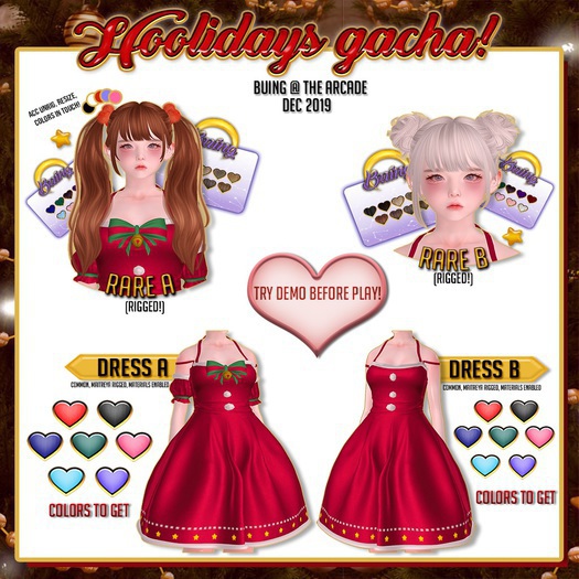 {Buing} Hoolidays gacha. Dress B Green {box}