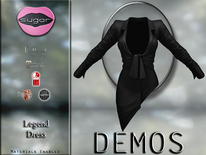 :-:SUGAR:-: Legend Dress {BLACK} DEMO