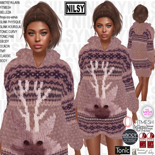 HOODIE SWEATER DRESS,ALL BODIES